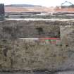 Archaeological excavation, Detail of slot (021) – wall (008), Glasgow Commonwealth Games Village, Dalbeath, Glasgow