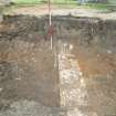Watching brief, View showing depth of foundation wall [1031], St Mary's Medical Centre, Edinburgh
