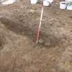 Archaeological excavation, N-facing ditch section, Slot A, Cousland Castle, Midlothian