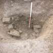 Archaeological excavation, S-facing section well, Cousland Castle, Midlothian