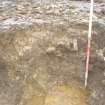 Archaeological excavation, NE-facing section quarry pit, Cousland Castle, Midlothian