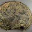 Post excavation, Copper alloy bowl/plate (SF13) reverse post conservation, Cousland Castle, Midlothian