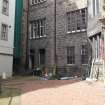 Watching brief, N facing view courtyard showing Test Pit 1, Advocates' Library, 11 Parliament Square, Edinburgh