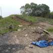 Archaeological evaluation, View of railway embankment in NW area, A77 Pedstrian bridge (High Glengall), Corton, Ayr