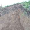 Archaeological evaluation, E facing section of embankment, A77 Pedstrian bridge (High Glengall), Corton, Ayr