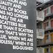 Detail of mural by Robert Montgomery, created as part of the Nuart festival, 2017. 