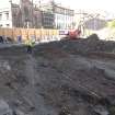 Watching brief, Views of test pit outside E entrance, McEwan Hall, Teviot Place, Edinburgh