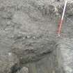 Evaluation Photograph, Trench 10. Post-excavation, north-facing section, facing SW, Harvester's Way, Wester Hailes