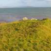 Burial ground and enclosures, Aird a' Mhorainn. View of wall to E of cemetery. 