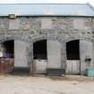 Historic building survey, Barn B, SW elevation, detail of cart shed from SW, Oldfold Farm, North Deeside Road, Milltimber