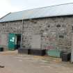 Historic building recording, Barn A, NE elevation, Detail of SE end from N, Oldfold Farm, North Deeside Road, Milltimber