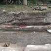 Archaeological excavation, Shot of [007] curved wall to SE, Post Office Sorting Depot, Brunswick Road, Edinburgh