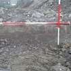 Archaeological excavation, facing section of breeze block wall, Post Office Sorting Depot, Brunswick Road, Edinburgh