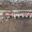 Archaeological excavation, Section shot of [001] at W set girder, Post Office Sorting Depot, Brunswick Road, Edinburgh