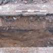 Watching Brief Photograph, North facing section of trench 1 at 15m, facing S, Archaeological Monitoring of Leith Primary School