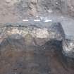 Watching Brief Photograph, S facing section of manhole at W end of trench 1, facing N, Archaeological Monitoring of Leith Primary School