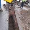 Watching Brief Photograph, View if brick wall at W end of trench 2, facing W, Archaeological Monitoring of Leith Primary School