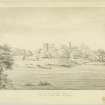 View of Dairsie Castle and Church
Insc. "drawn from nature by A.Archer, 6th Sept. 1838"