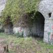 Historic building recording, Detail of entrance to Kilns 8 and 9, S elevation, E bank, Limekilns, Harbour Road, Charlestown