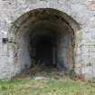 Historic building recording, Detail of entrance to Kiln 7, S elevation, E bank, Limekilns, Harbour Road, Charlestown