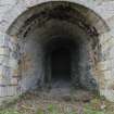 Historic building recording, Detail of entrance to Kiln 6, S elevation, E bank, Limekilns, Harbour Road, Charlestown