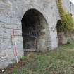 Historic building recording, Detail of entrance to Kiln 4, S elevation, E bank, Limekilns, Harbour Road, Charlestown