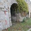 Historic building recording, Detail of entrance to Kiln 4, S elevation, E bank, Limekilns, Harbour Road, Charlestown