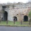 Historic building recording, General view of central area and W bank of Kilns 12 - 14, S elevation, E bank, Limekilns, Harbour Road, Charlestown