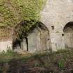 Historic building recording, Detail of entrance to Kiln 9, S elevation, E bank, Limekilns, Harbour Road, Charlestown