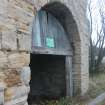 Historic building recording, Detail of E-most arch (to Kiln 1), S elevation, E bank, Limekilns, Harbour Road, Charlestown