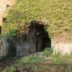 Historic building recording, Detail of entrance to Kiln 9, S elevation, E bank, Limekilns, Harbour Road, Charlestown