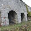 Historic building recording, General view, S elevation, E bank, Limekilns, Harbour Road, Charlestown