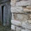 Historic building recording, Detail view, S elevation, E bank, Limekilns, Harbour Road, Charlestown