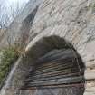 Historic building recording, Detail view, S elevation, E bank, Limekilns, Harbour Road, Charlestown