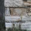 Historic building recording, Detail view, S elevation, E bank, Limekilns, Harbour Road, Charlestown