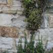 Historic building recording, Detail view, S elevation, E bank, Limekilns, Harbour Road, Charlestown