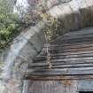 Historic building recording, Detail view, S elevation, E bank, Limekilns, Harbour Road, Charlestown