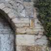 Historic building recording, Detail view, S elevation, E bank, Limekilns, Harbour Road, Charlestown