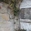 Historic building recording, Detail view, S elevation, E bank, Limekilns, Harbour Road, Charlestown