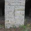 Historic building recording, Detail view, S elevation, E bank, Limekilns, Harbour Road, Charlestown