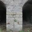 Historic building recording, Detail view, S elevation, E bank, Limekilns, Harbour Road, Charlestown