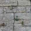 Historic building recording, Detail view, S elevation, E bank, Limekilns, Harbour Road, Charlestown