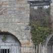 Historic building recording, Detail view, S elevation, E bank, Limekilns, Harbour Road, Charlestown