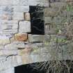 Historic building recording, Detail of small window to the upper floor store room to the W of Kiln 14, S elevation, W bank, Limekilns, Harbour Road, Charlestown