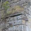 Historic building recording, Detail of W side of Kiln 14, S elevation, W bank, Limekilns, Harbour Road, Charlestown