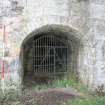 Historic building recording, Detail of entrance, E elevation, W bank, Limekilns, Harbour Road, Charlestown