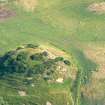 Oblique aerial view of Cantraydoune Motte, in the lower Nairn valley, looking S.