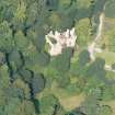 Aerial view of Redcastle, Beauly Firth, oblique view, looking N.
