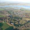 General aerial view of Auchnagairn House, Kirkhill & Lovat fields flooded, near Beauly, looking N.