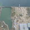 Aerial view of Nigg Fabrication Yard Graving Dock, Cromarty Firth, looking S.